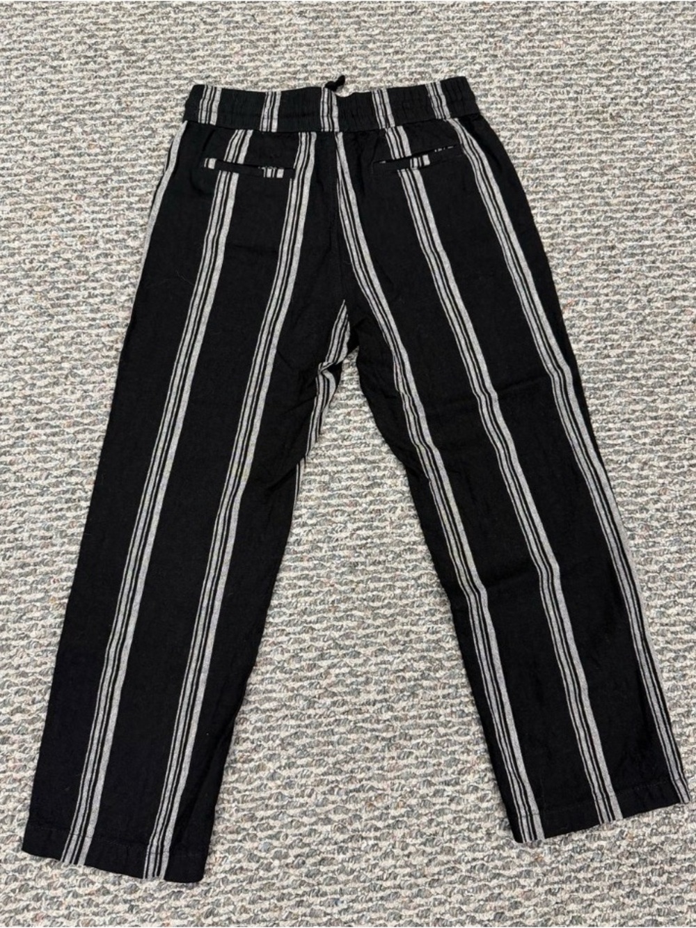 H&M Black Pants with White Vertical Stripes